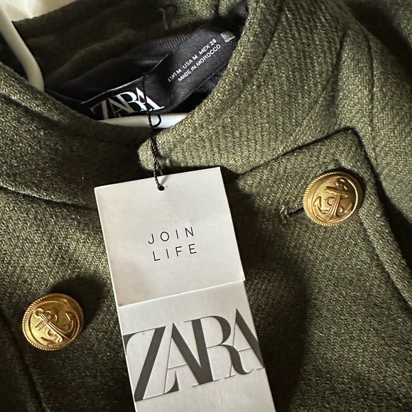 ZARA Double Breasted Wool Blend Coat - Picture 7 of 12